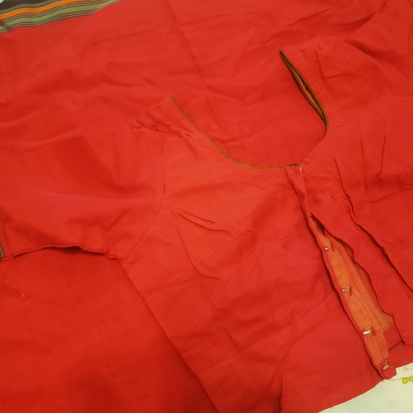 Traditional bengali saree with blouse full cotton - Picture 7 of 15